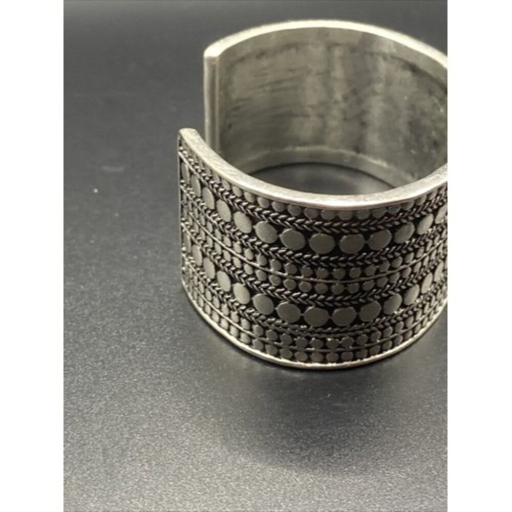 Signed NWOT Bracelet Lucky Brand Silver Tone Multi Row Cuff Western Boho 8" - Picture 6 of 10